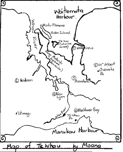 Map of Te whau. 
