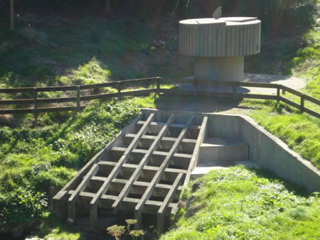 Photo of a small Dam. 