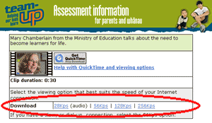 Location of the links to the Download video versions