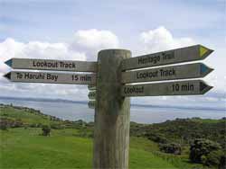 A sign post to show the different tracks.