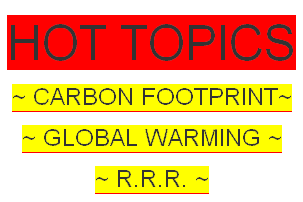 Hot topics: carbon footprint, global warming, R.R.R. 