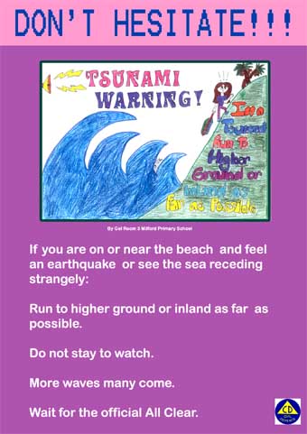 tsunamis for kids. Kids who know the signs of a