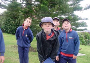 Photo 4: The boys sniffing for air pollution.
