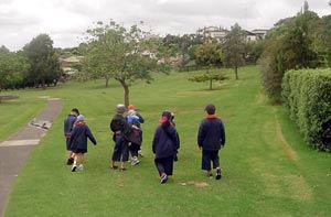 8. Walking down reserve: Our group walking down to the bottom of Gilshennan Reserve.