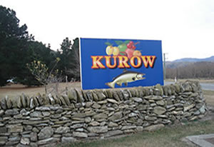 Kurow town sign. 