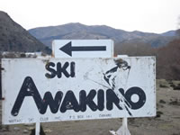 Ski Awakino sign. 