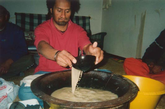 Iliesa's Uncle making Kava, Photo by Iliesa