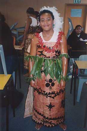 Filise on Fia Fia night, Marcellin College 2004. 