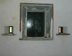 Windows with steel shutters
